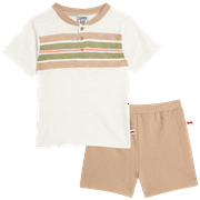 Dapper Dude Toddler Boys' Shorts Set - 2 Piece Polo or Henley Shirt and Shorts (2T-4T)